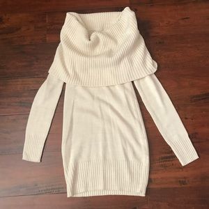 Cream body con knit dress